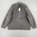 BAREFOOT DREAMS COZYCHIC 1/2 ZIP MIXED SHEARLING PULLOVER SIZE: L - GLACIER GRAY - Brand New