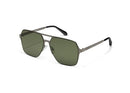 QUAY MENS AVIATOR SUNGLASSES BACKSTAGE PASS FRAMES GUNMETAL LENSES GREEN - Like New