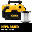 DEWALT 20V MAX CORDLESS WET-DRY VACUUM,PORTABLE SHOP 2 GALLON TANK NO BATTERY - Like New