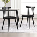 Dining Chairs Set of 2 Farmhouse Wood Spindle Back Dining Room Chairs - Black - Like New