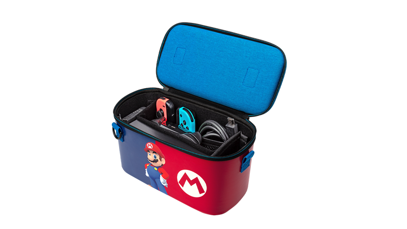 NINTENDO SWITCH PDP OVERNIGHT CASE: POWER POSE MARIO NINTENDO SWITCH - BLUE/RED - Like New