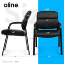 Oline Leather Guest Chair Padded Arms Reception Meeting Conference Waiting Room - Brand New