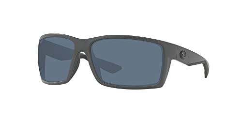Costa Del Mar Men's Rectangular Sunglasses Matte Grey/Grey Polarized - Like New