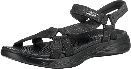 SKECHERS ON-THE-GO 600-BRILLIANCY SPORT SANDAL WOMEN 9 BLACK - Brand New