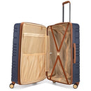Miami Carry On Brickell 3 Piece Expandable Retro Spinner Luggage Set, Navy - Brand New