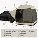 EIGHTEENTEK SUV CAR CAMPING TENT POP UP VERSATILE SHELTER TENT BEIGE - Like New