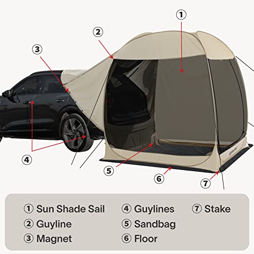 EIGHTEENTEK SUV CAR CAMPING TENT POP UP VERSATILE SHELTER TENT BEIGE - Like New