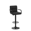 Huracan PU Leather Bar Stools Set of 2, 360° Swiveling B09NNNDL9Z - Black - Like New
