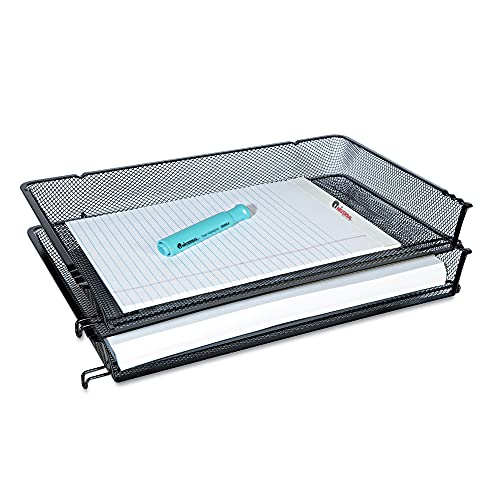 UNIVERSAL 20012 MESH STACKABLE SIDE LOAD TRAY, LEGAL, 20012 - BLACK - Brand New