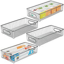 mDesign Metal Drawer Organizer Tray Storage Organizer Bin Basket 4 Pack Gray - Brand New