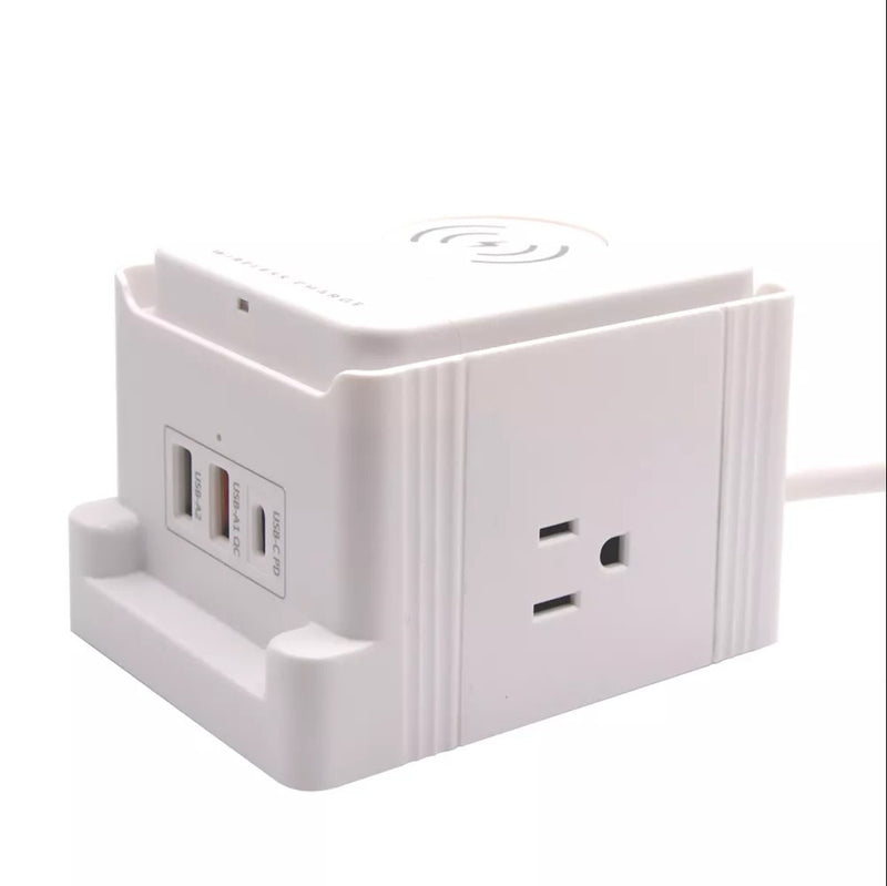 Zummy ZTECH Wireless Desktop Power Station with Fast Charging ZTUSB014 - White Like New