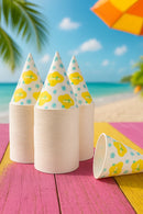 JAYOUR 2200 SNOW CONE CUPS 6OZ BULK PAPER DISPOSABLE PARTY CONCESSION - YELLOW - Like New