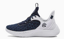 3025631 Under Armour Team Curry 9 Basketball Shoe Unisex White/Navy M8 W9.5 Like New