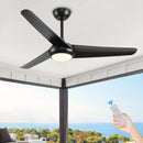 KINDLOV 52" Ceiling Fan Lights with Remote Indoor/Outdoor Use - Black - Like New