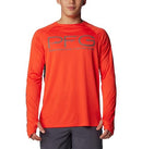 COLUMBIA MEN'S TERMINAL TACKLE VENT LONG SLEEVE BRIGHT-POPPY/CITY-GRAY-M - Brand New