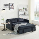 GENERIC 55.5" TWINS PULL OUT SOFA BED BLACK VELVET W1097104078 - BLACK - Like New