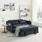 GENERIC 55.5" TWINS PULL OUT SOFA BED BLACK VELVET W1097104078 - BLACK - Like New