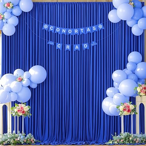 CURTAIN FOR PARTIES PHOTO CURTAINS BACKDROP FABRIC 5FT X 10FT  - ROYAL BLUE - Brand New