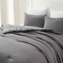 KATHY IRELAND 3-PIECE WAFFLE DOWN ALTERNATIVE COMFORTER SET KING SIZE - GRAY - Like New
