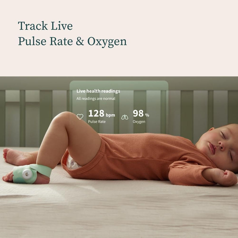 Owlet Dream Sock Smart Baby Monitor - Track Live Heart Rate - Deep Sea Green Like New
