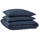 STONE & BEAM JERSEY X-STITCH COTTON COVERLET SET SOFT EASY CARE KING - NAVY - Like New
