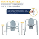 Drive Medical Heavy Duty Bariatric Folding Bedside Commode Seat - Brand New