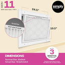 SIMPLY FILTERS 20X25X4 MERV 11 FURNACE AIR FILTER HVAC 6 PACK - WHITE - Brand New