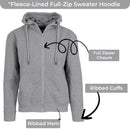 BLUE ICE MEN’S FLEECE-LINED FULL-ZIP HOODIE - SIZE: MEN M - CHARCOAL - Brand New