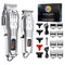 KIKIDO 2IN1 ADJUSTABLE CORDLESS HAIR CUTTING MACHINE FULL METAL 241212 - SILVER - Like New