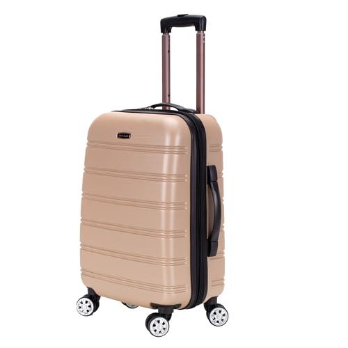 Rockland Melbourne Hardside Expandable Spinner Wheel Luggage, 20-Inch Champagne - Brand New