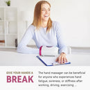 FIT KING HAND MASSAGER HEAT HAND MASSAGE ARTHRITIS CARPAL TUNNEL - WHITE PINK - Like New