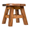 Sea Island Imports Acorn Hand Carved Acacia Hardwood Decorative Short Stool - Brand New
