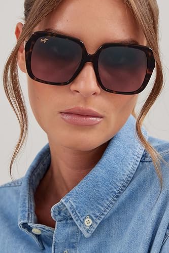 MAUI JIM POLARIZED WOMEN'S POOLSIDE FASHION SUNGLASSES, 55MM- TORTOISE - Like New