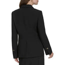 HALSTON WOMEN'S TWO BUTTON WOVEN OFFICE WORKWEAR BLAZER - SIZE : 4 - BLACK - Brand New
