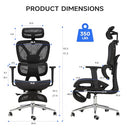 BUPPLEE ERGONOMIC OFFICE CHAIR WITH FOOT REST - Black - Like New