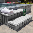 XTREMEPOWERUS 2-STEP SPA & HOT TUB STEP PORCH STEPS LARGE STORAGE - GRAY - Like New