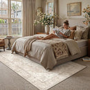 PURE COZY PURECOZY BEIGE 8X10 AREA RUG WASHABLE VINTAGE MEDALLION - BEIGE - Like New