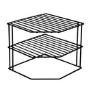 SMART DESIGN 3-TIER KITCHEN CORNER SHELF RACK, STEEL FRAME, 9 X 7.9 INCH - BLACK - Brand New