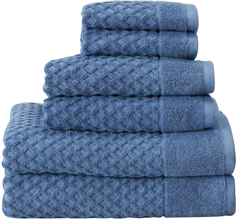 SIMPLI-MAGIC 79454 DIAMOND BATH TOWELS 6 PIECE SET 2 BATH 2 HAND 2 WASHCLOTHS - Brand New