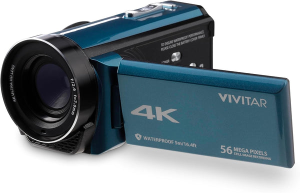 Vivitar 4K Camcorder Ultra HD Lens 4K Camera for Video Recording 56MP - Teal Like New