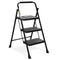 HBTOWER 3 STEP LADDER, FOLDING STEP STOOL, STURDY STEEL LADDER - Scratch & Dent
