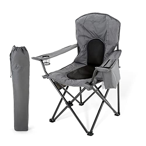 ARROWHEAD OUTDOOR Portable Folding Camping Quad Chair w/ 4-Can Cooler W/ 4-CAN - Like New
