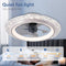 KINDLOV MODERN CEILING FANS LIGHTS 19.7" DIMMABLE LIGHT REMOTE 233CFL - WHITE01 - Like New