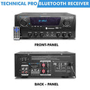 TECHNICAL PRO RXM7BT 1000W HOME RECEIVER BLUETOOTH AMPLIFIER AMP - BLACK - Like New