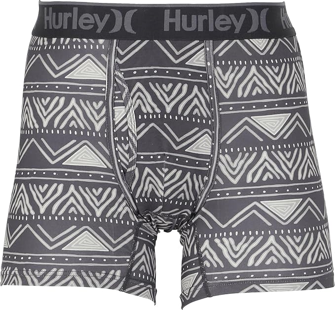 HURLEY 1-PACK UNISEX-ADULT BOXER BRIEFS 36 LARGE - GRAY New