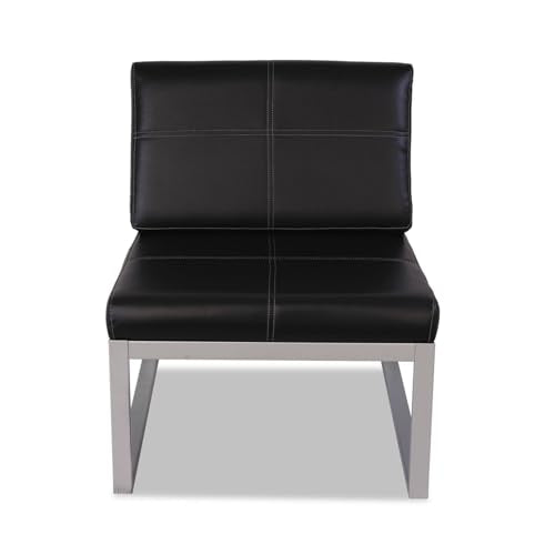 ALERA ALE ISPARA SERIES ARMLESS CUBE CHAIR BLACK/SILVER ALE-RL8319CS - Like New