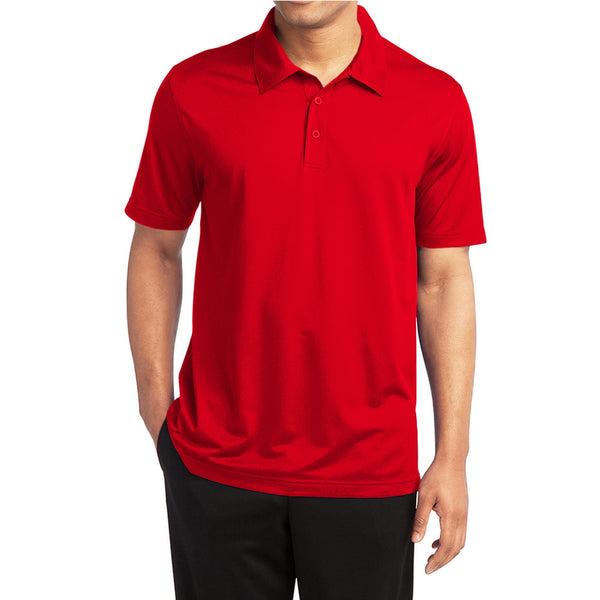 GALAXY BY HARVIC MEN'S TAGLESS MOISTURE WICKING POLO SHIRT - SIZE: MEN M - RED - Brand New
