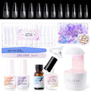 Gellen Nail Tips Glue Gel Kit Acrylic Nail 240Pcs Clear Stiletto Curl Set - Brand New