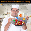 Ieoke Wok Pan 14.4in Round Bottom Wok Traditional Hand Hammered Uncoated - Brand New