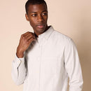 AMAZON ESSENTIALS MEN'S SLIM-FIT LONG-SLEEVE OXFORD SHIRT WITH POCKET - GRAY L - Brand New